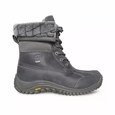 Ugg Adirondack Ii Luxe Quilt Grey Leather Waterproof Women's Boots Size Us 7.5 • $147.99