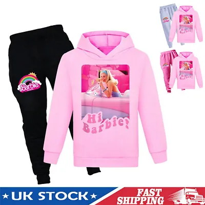Princess Girls Barbie The Movie Hoodie Pants Tracksuit Casual Joggers Sport Sets • £18.99