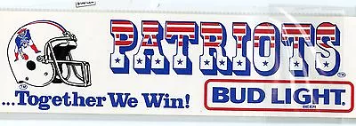 NEW ENGLAND PATRIOTS  FOOTBALL TEAM ISSUED VINTAGE 1980'S STICKER DECAL 12  X 3  • $9.95