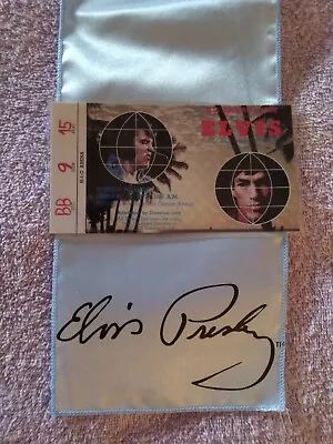 Elvis Presley Aloha From Hawaii Concert Ticket Stub&blue Signature Scarf Lot 2 • $45