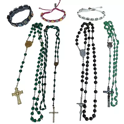 Religious Lot Glass Rosary Bracelet Vintage • $3.25