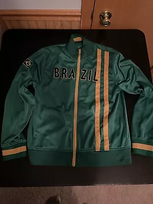 Urban Up Pipeline Mens Athletic Brazil Warm Up Jacket- Green-Size Large • $23.99