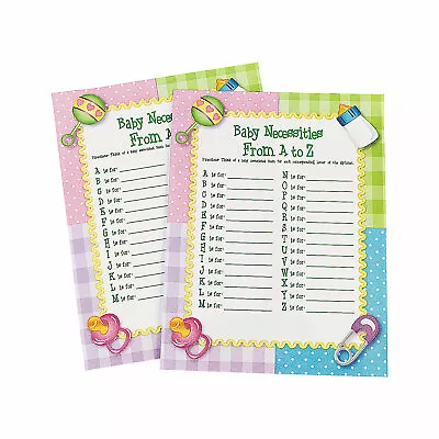 From A To Z Baby Shower Game Party Games & Favors 24 Pieces • $21.18