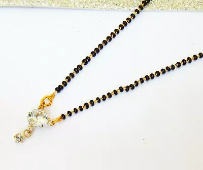 $15.39 • Buy Necklace Indian Mangalsutra Black Beads Short Chain Women Gift Fashion Jewelry