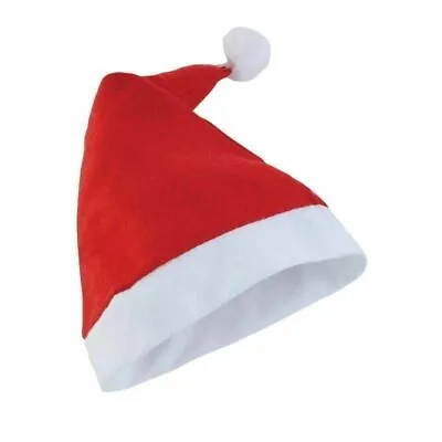 £3.65 • Buy 2 Unisex Father Christmas Hat XMAS Santa Adult Size Hat With White Plush