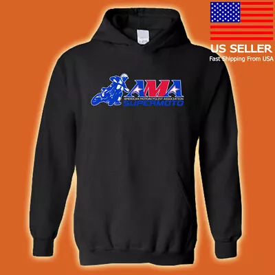 AMA Supermoto Motocross Pro Racing Logo Men's Black Hoodie Sweatshirt Size S-3XL • $35.99