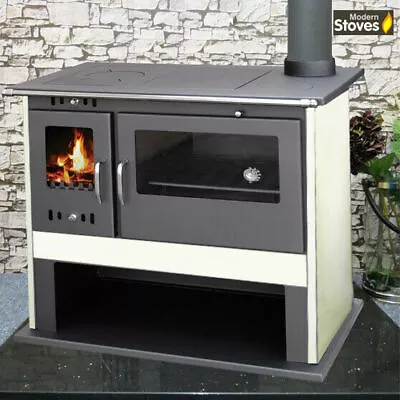 Wood Burning Range Stove Oven Cooker Multi Fuel Milan LUX  IVORY Modern Stove  • £1209.99