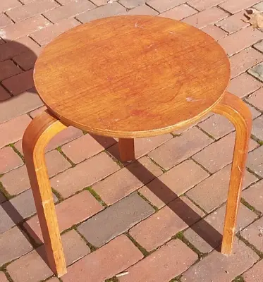 Style Of Artek Alvar Aalto Round End Table MCM Danish Style Oak • $239