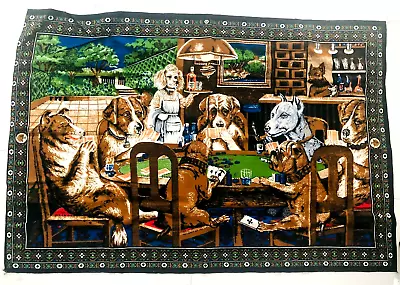 Vintage Never Used Dogs Playing Poker Large Tapestry Wall Hanging 56  X 39  • $19.50