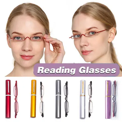 Mini Slim Reading Glasses Pocket Retro Readers With Case 1.0 1.5 2.0 2.5 3.0 4.0 • $6.89