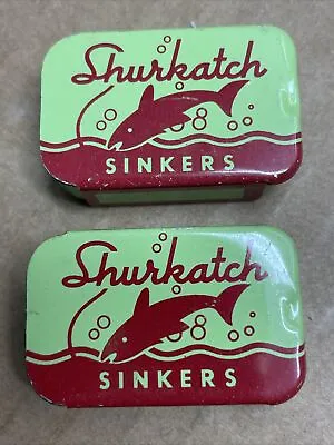 Lot Of 2 Vintage Shurkatch Fishing Sinkers Weights Tin Box New Old Stock 1960's • $7.95