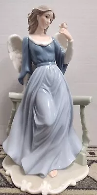 Beautiful O’Well Porcelain Angel By Fence 13” Tall Perfect Condition • $21.24