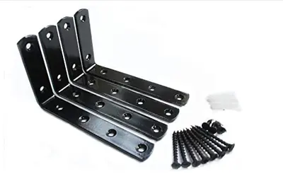 4 Pcs Black Steel Heavy Duty L Corner Brackets With Screws - 5 X3  • $12.99