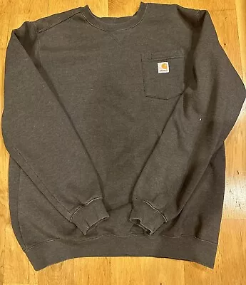 Mens Carhartt Crewneck Sweatshirt Size Large Tall Original Fit With Pocket • $22