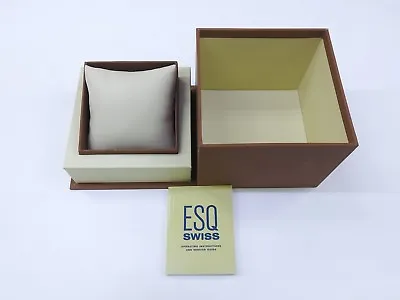 Authentic ESQ BY MOVADO SWISS Brown  WATCH BOX Jewelry Storage Case • $14.37