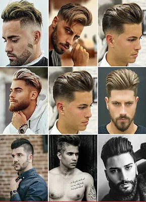£8.95 • Buy Mens Hairstyle Poster Hair Salon Barber Hairdresser Trends Wall Art Size A4