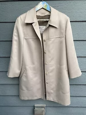 Vintage Costume London Fog Maincoats Womens Beige Sand Sherpa Lined Coat 16 Reg • $4.99