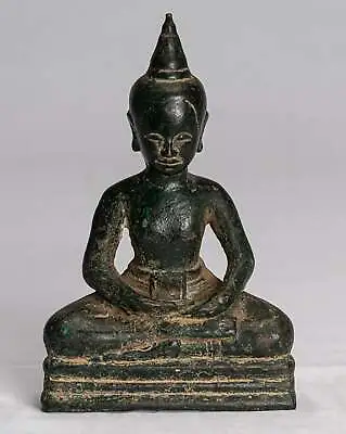 Antique Khmer Style Bronze Meditation Phnom Da Buddha Statue - 15cm/6  • $309.50