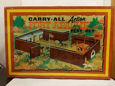 1968 MARX FORT APACHE CARRY ALL ACTION PARTIAL SET W/ TIN CASE #4685 • $179.99