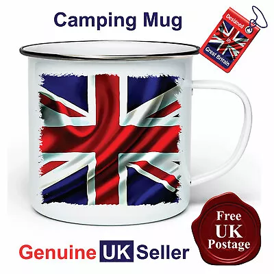 Union Jack Camping Mug Hiking Mug Union Jack Mug Outdoor Mug Tin Mug • £12.99