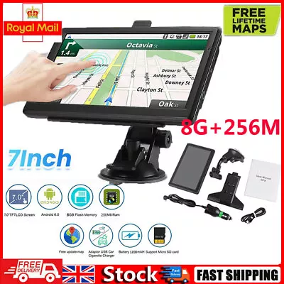 7in HGV Car Sat Nav GPS Navigation 8GB Free Lifetime UK&EU Maps Touch Screen UK • £38.79