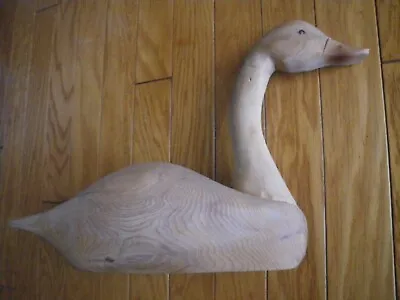 Hand Carved Wooden Goose Hunting Decoy Folk Art Raw Primitive Decor • $60