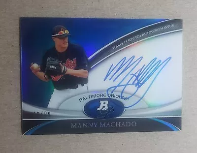 2011 Bowman Platinum Blue Refractor Manny Machado Autograph /99 Orioles • $175.50