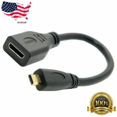 Hot Micro HDMI (Type D) Male To HDMI (Type A) Female Converter Cable For HDTV. • $3.99