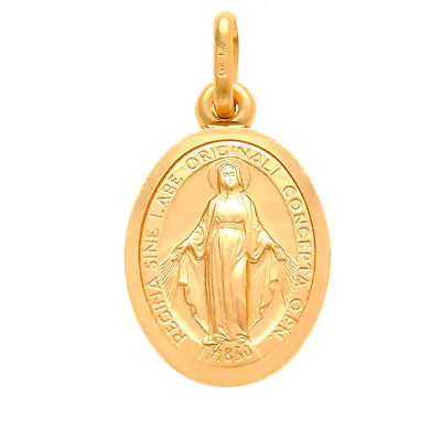 Small 9ct Gold Miraculous Mary Madonna Medal Pendant Only In Gift Box • $99.46