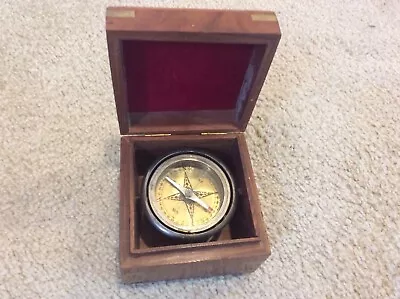 Vintage Nautical Compass In Wood Box • $29