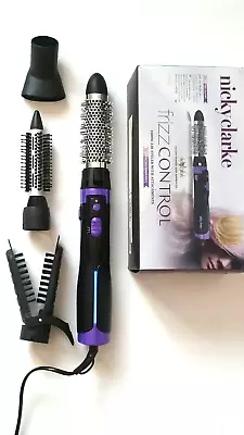 Nicky Clarke Frizz Control Hot Air Styler 1000W Ionic Heated Hair 4 Attachments • £54.95