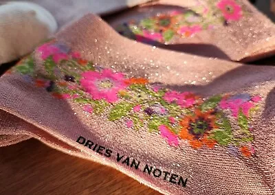 Dries Van Noten PINK Floral Bling Bling Sparkling Glitter Socks NWOT • $23.31