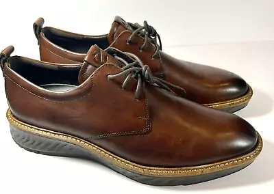 Ecco ST.1 Hybrid Leather Derby Oxford Sneaker Shoe Cognac Men's SZ 9-9.5 NWOB • $175