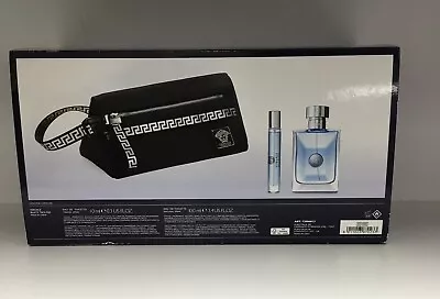 Versace Pour Homme |3 Pc Gift Set |3.4 Oz & 0.3 Oz Eau De Toilette + Trousse • $64