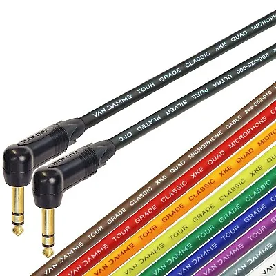 £23.74 • Buy Starquad TRS Right Angle Jack Lead Black Gold Neutrik 1/4 6.35mm Van Damme Cable