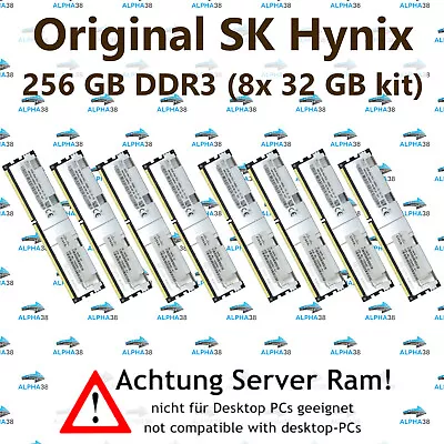 256 GB (8x 32 GB) Rdimm ECC DDR3-1866 HP HPE Proliant SL270s Gen8 G8 Server RAM • $293.89