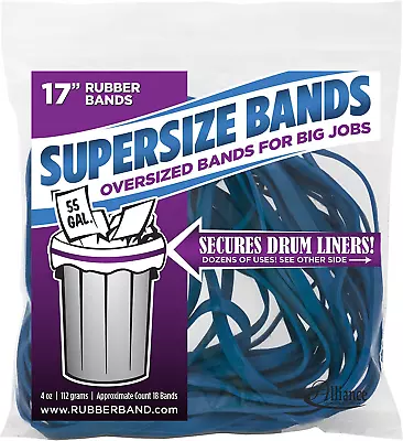 Rubber Bands Large Heavy Duty Latex 17  Blue 4oz Bag Approx 12 Bands • $9.99