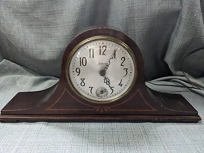 Antique Sessions Mantle Shelf Clock 2 Rod Chime Wood 60 Cycles Electric USA • $125.99