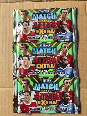 Topps Match Attax Extra 2010/2011 3 Sealed Packs • £2.60