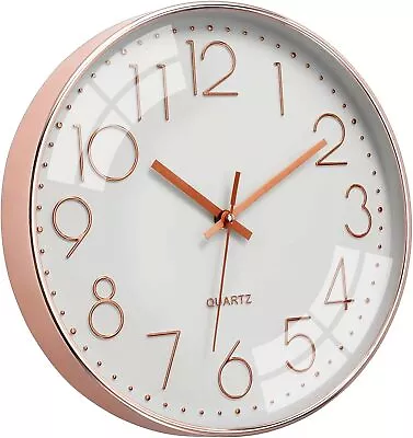 30cm Wall Clock Simple Bedroom Kitchen Clocks Quartz Sweep Movement Home Office • £8.75