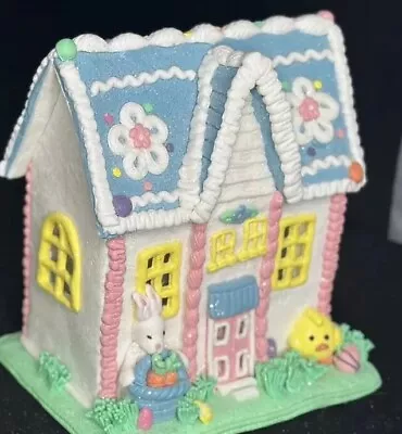 10” Easter Light Up Gingerbread House Candy Martha Stewart Pink Egg ￼ • £36.63