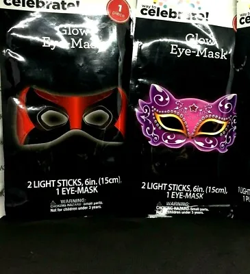 Light Sticks Glowing Eye Masks  Perfect For Birthday Parties Halloween Cosplay • $3.75