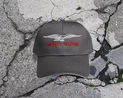 Moto Guzzi Eagle Cap/Hat...CHARCOAL AND RED/WHITE  Sandwich Bill  CP85 • $18.99