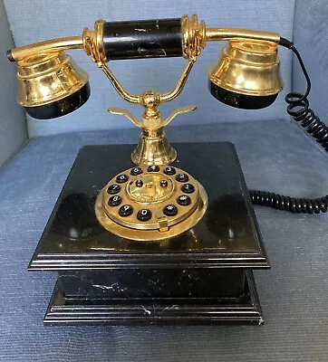 Cradle Telephone Horchow Sistel Italy Black Marble Untested • $75