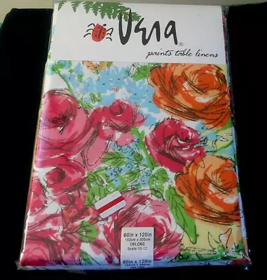 VERA Prints Banquet Tablecloth 60x120”Oblong Rose Bouquet Bardwill MCM Print • $74.99