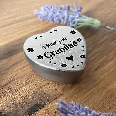 Silver Heart Tin Grandad Gift Christmas Birthday Present To Say I Love You • £3.99