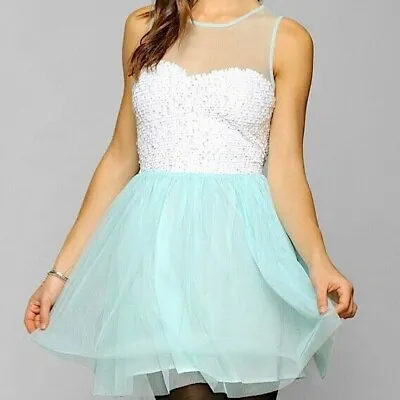 £37.20 • Buy Pins & Needles Party Dress 4 S Urban Outfitters Sequin Bodice Mesh Tulle Skirt