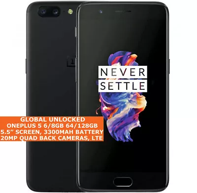 ONEPLUS 5 6/8gb 64/128gb Octa-Core 20mp Fingerprint 5.5  Android Smartphone • $453.86