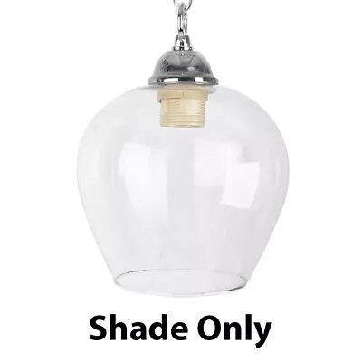 £29.99 • Buy Clear Glass Bell Shaped Pendant Shade Modern Ceiling Light Traditional Lighting