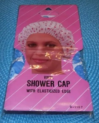 Vintage Flower Vinyl Shower Cap ~ Taiwan~   New In Package • $14